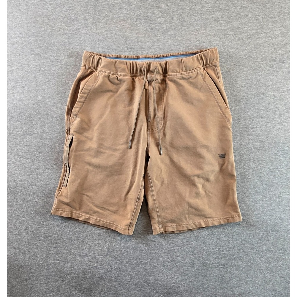 Mack‎ Weldon Ace Sweat Shorts Mens Small Tan 9" Inseam Lounge Athletic Stretch
